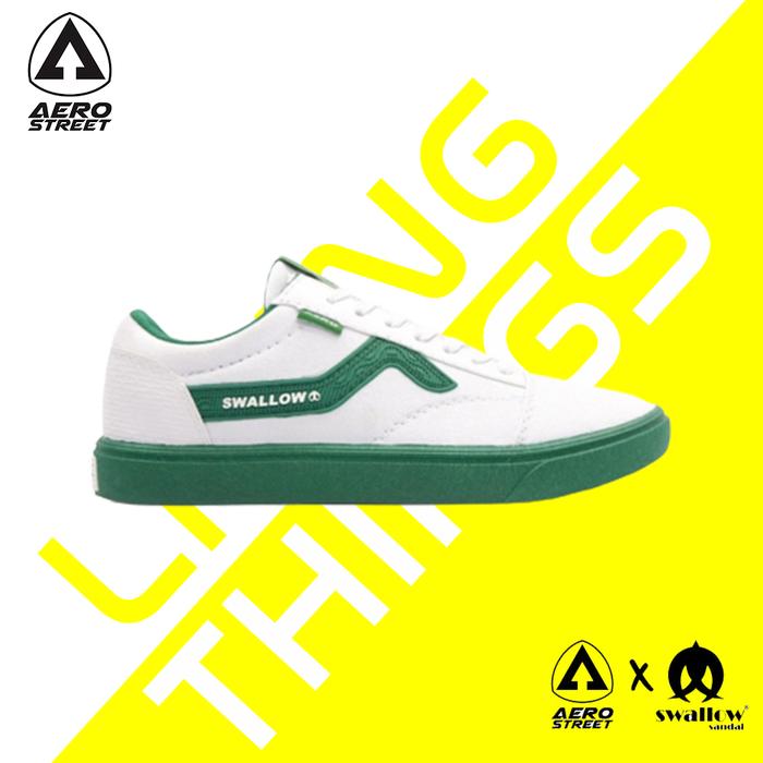 Aerostreet x Swallow Hijau - Sepatu Sneakers Casual Pria Wanita Aero