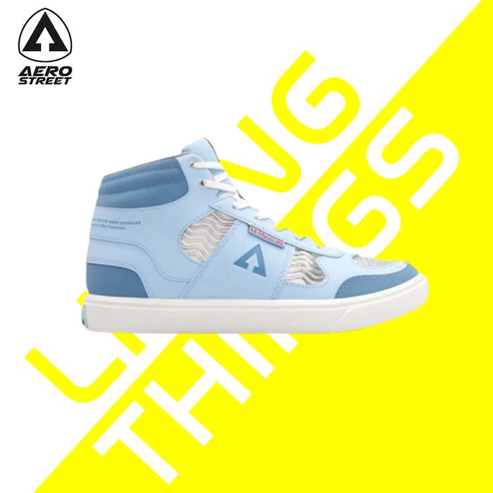 Aerostreet x Le Minerale Putih Biru - Sepatu Sneakers Aero LeMinerale