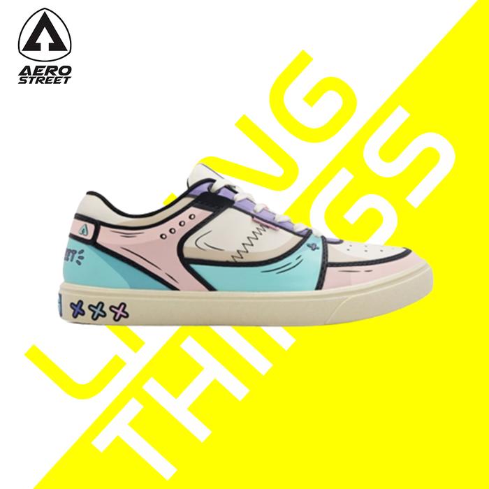 Aerostreet 2D Hoops Low Krem Toska Pink - Sepatu Sneakers Casual Aero