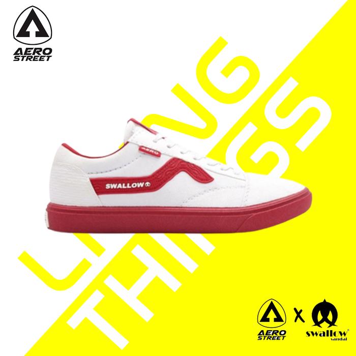 Aerostreet x Swallow Merah - Sepatu Sneakers Casual Pria Wanita Aero