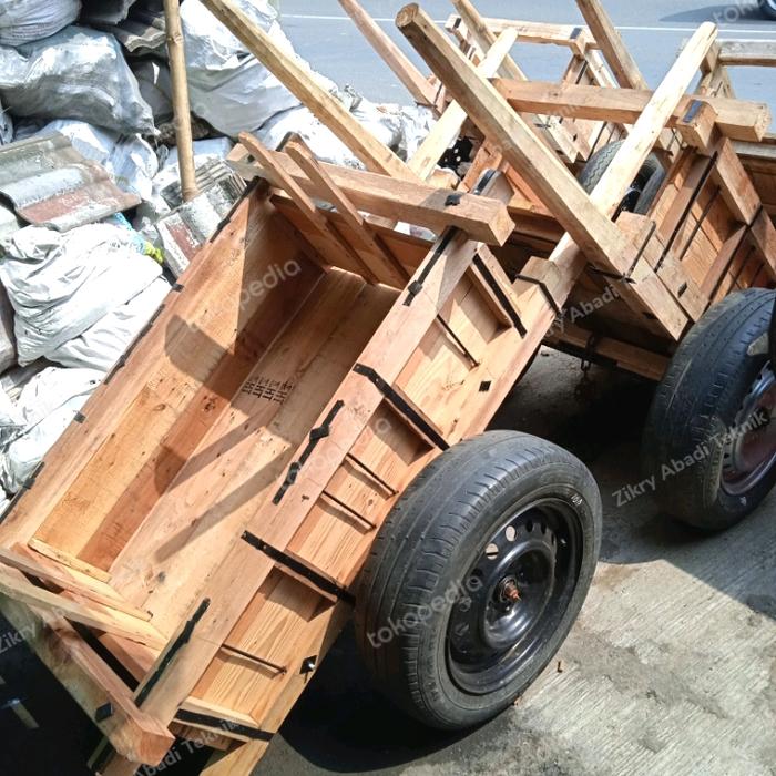 Gerobak Pasir Kayu Serbaguna Ban Besar Gerobak Kayu Ban Mobil