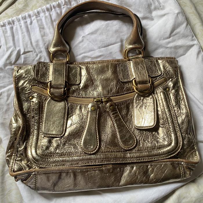 Preloved Authentic Chloe Gold Leather Bag