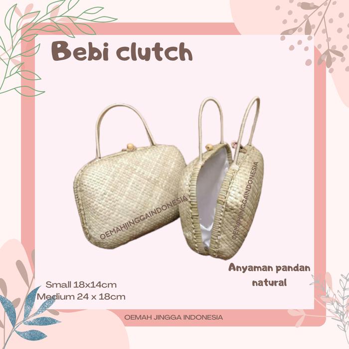 jinggajogja CLUTCH PANDAN BANTAL NATURAL GROSIR MEDIUM TISU DECOPAGE