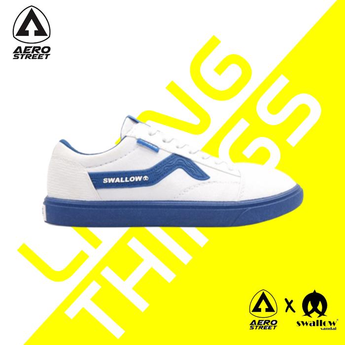 Aerostreet x Swallow Biru - Sepatu Sneakers Casual Pria Wanita Aero