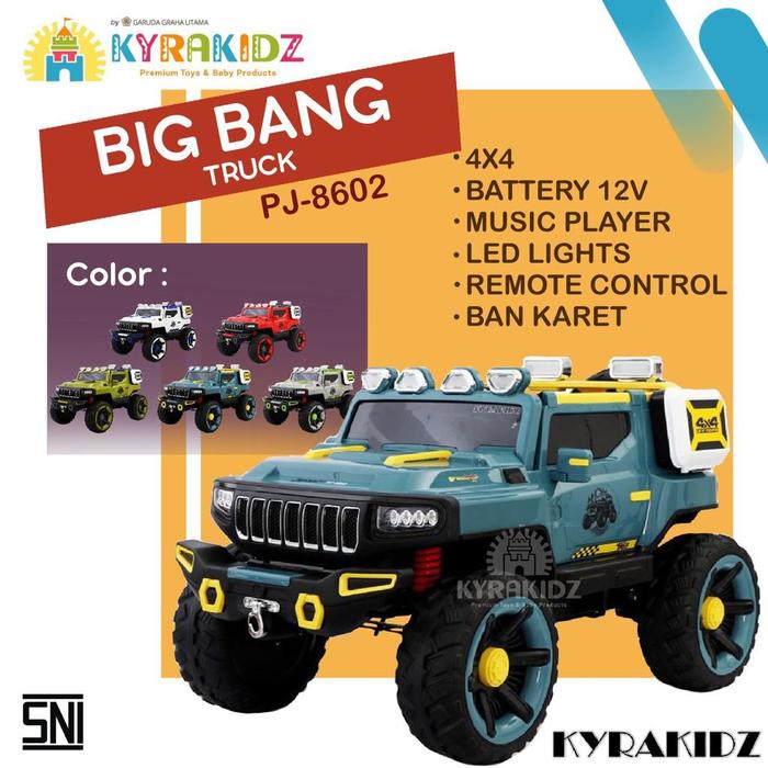 Mainan Mobil Aki Big Bang Truk Pasific Ban Karet Pj 8602