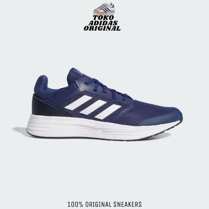 SEPATU SPORT PRIA ADIDAS GALAXY 5 NAVY WHITE ORIGINAL BNIB RESMI
