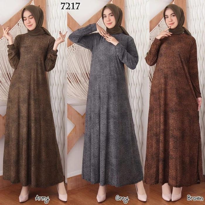 Gamis jersey macan leopard baju muslim wanita