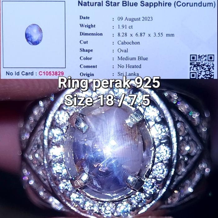 UNIQUE bi colour star sapphire safir srilanka royal blue & white