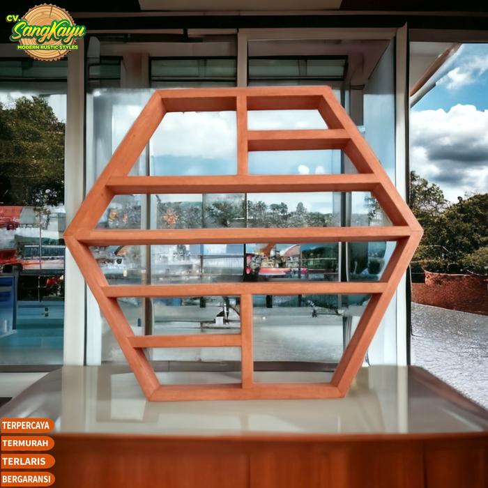 rak dinding rak esensial oil aromatherapy display rak oil hexagonal