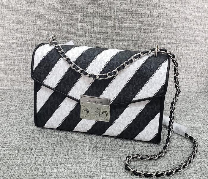 Tas Wanita Michael Korss MK Rose Medium Flap Shoulder - Black Multi