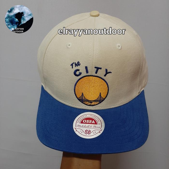 TOPI GOLDEN STATE WARIORS MITCHELL & NESS CAP BLUE/CREAM