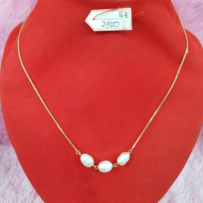 KL601JM23JM Kalung model italy santa variasi liontin mutiara gold 16k