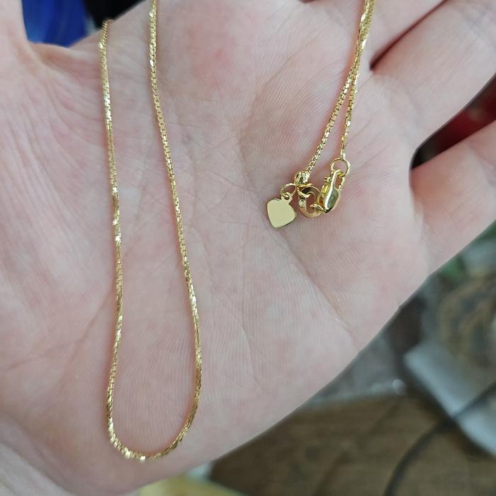 kalung serut italy santa emas asli ubs gold 375 8k panjang adjustable