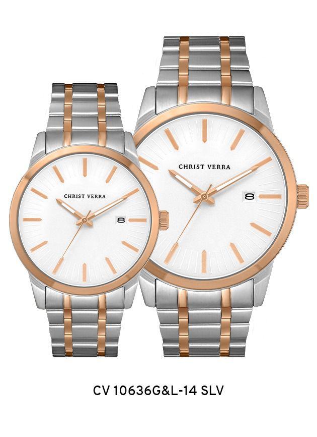 Jam Tangan CHRIST VERRA Couple CV 10636L-14 SLV & CV 10636G-14 SLV