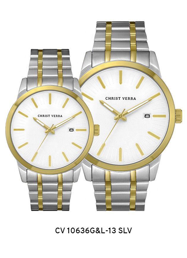 Jam Tangan CHRIST VERRA Couple CV 10636L-13 SLV & CV 10636G-13 SLV