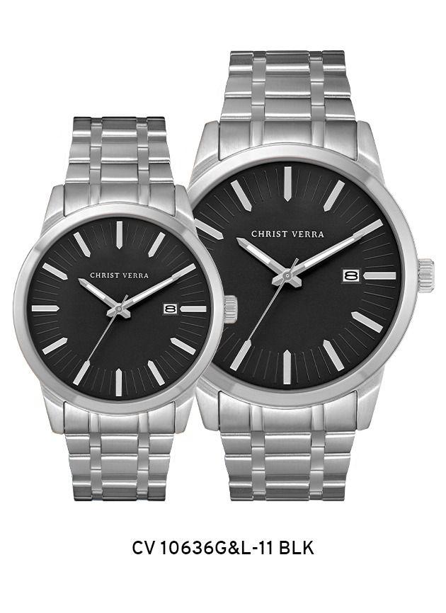 Jam Tangan CHRIST VERRA Couple CV 10636L-11 BLK & CV 10636G-11 BLK