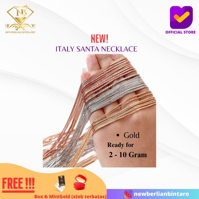 K1101 kalung emas Italy perhiasan emas asli terbaru 16K 17K kadar 700 750