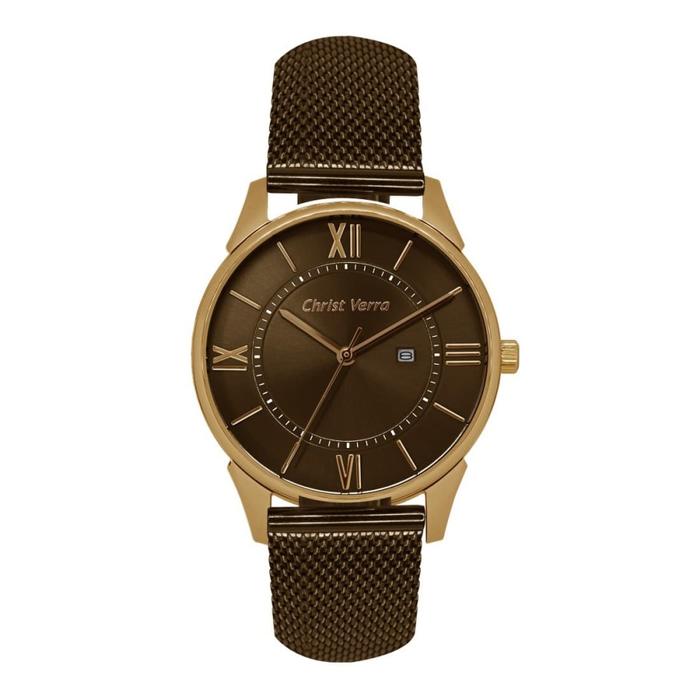 Jam Tangan CHRIST VERRA Pria Original CV 71151G-49 BRN