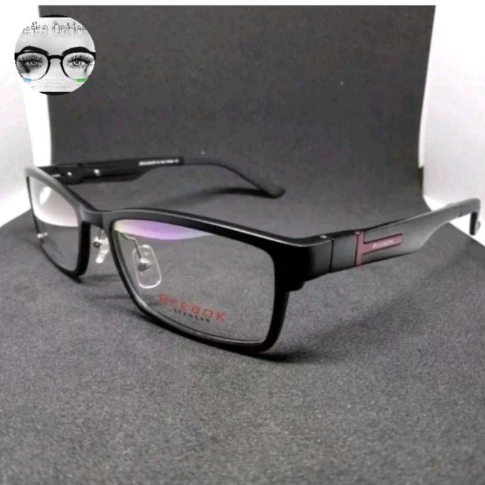 Kacamata Frame Pria Titanium Carbon Reebok C.01 a53 Matte Black Elegan
