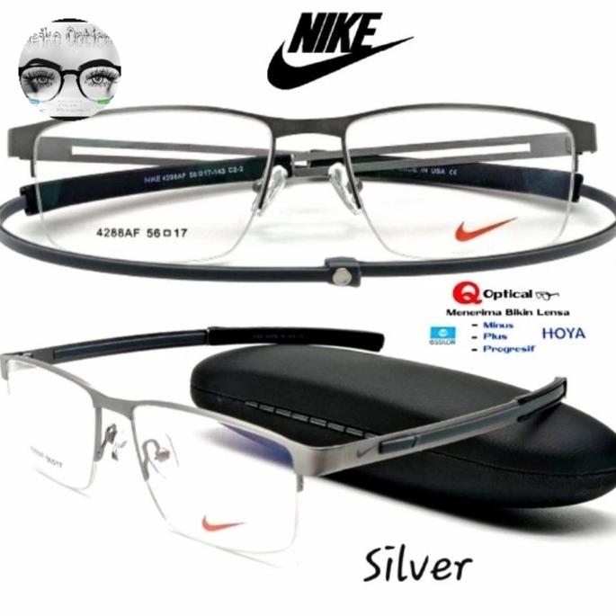 Kacamata Frame Pria Titanium Half Nike Magnet NK4288AF-s56 Vision Nite