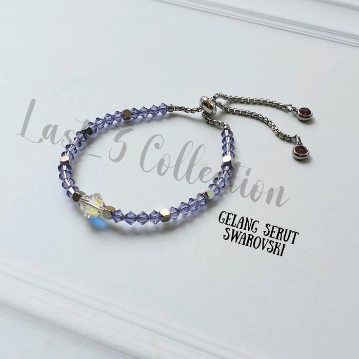 gelang swarovski gelang serut swarovski bicone tanzanite