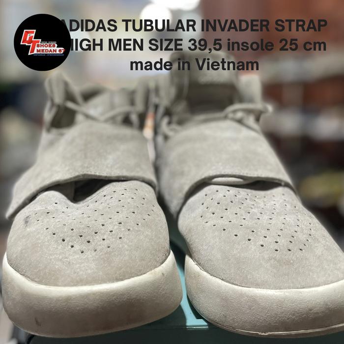 Sepatu Adidas tubular invader strap high men size 39,5 insole 25 cm made in vietnam