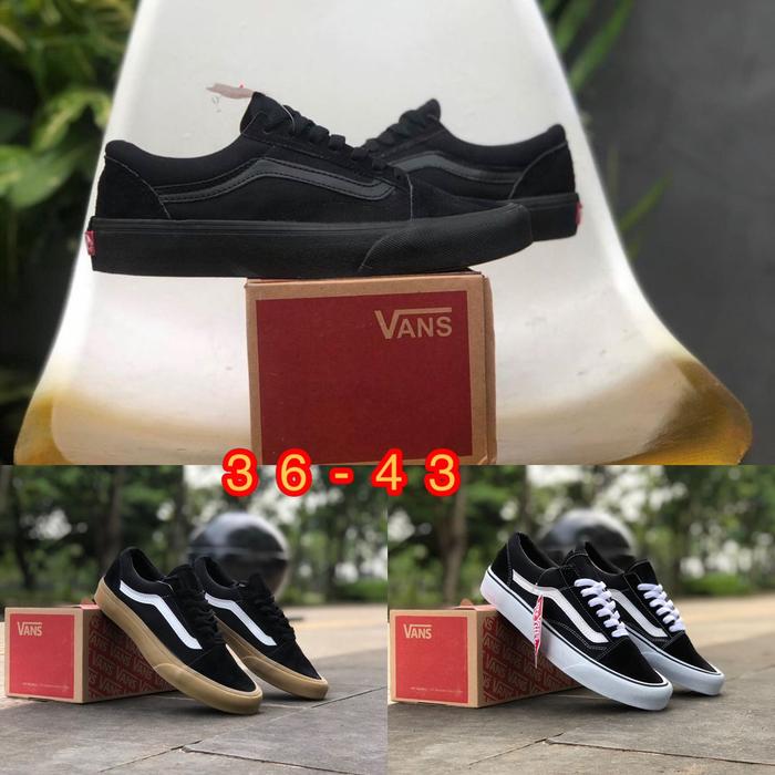 sepatu vans slip on navy gum pria wanita slop terbaru premium import