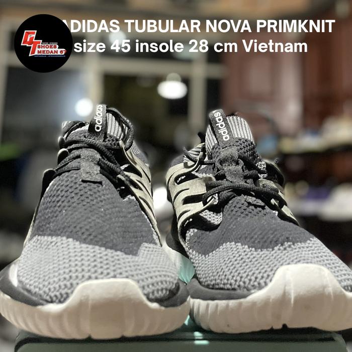 Sepatu Adidas tubular nova primknit size 45 1/3 insole 29 cm made in Vietnam