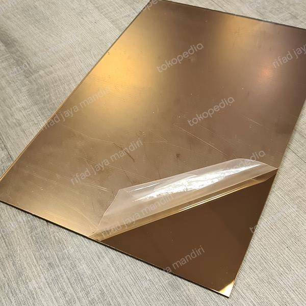 acrilik sheet mirror rose bronze 2mm x 122 x 183 (akrilik cermin)