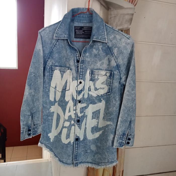kemeja jeans wanita Maison Gilfy size M original import Korean style
