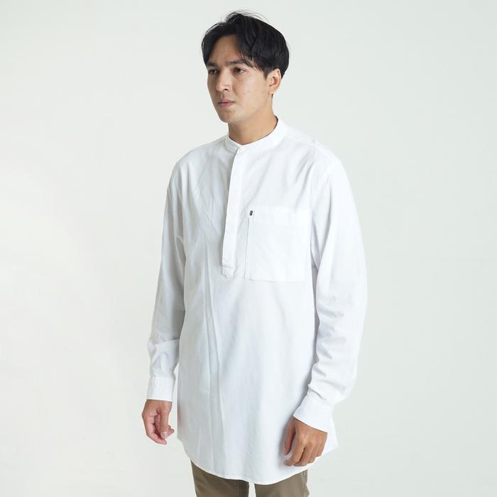 Baju Koko Pria Dewasa Muslim Lengan Panjang Putih MGEE ABRAM C002