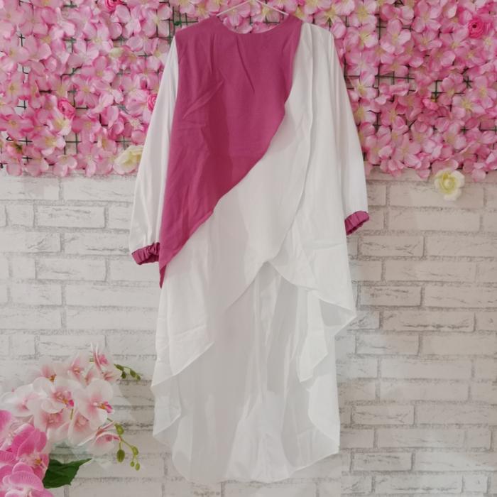 blouse tunik muslim big size/blouse putih big size