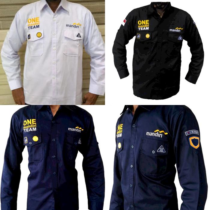 PENGIRIMAN INSTANT // READY STOK KEMEJA PDL ONE TEAM MANDIRI BAJU MANDIRI NAVY  PRIA WANITA