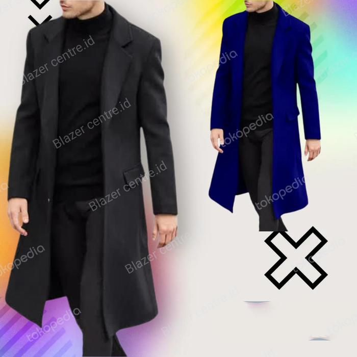 Blazer Jubah Pria Coat Blazer Mantel Pria Long Coat Jas Long Coat