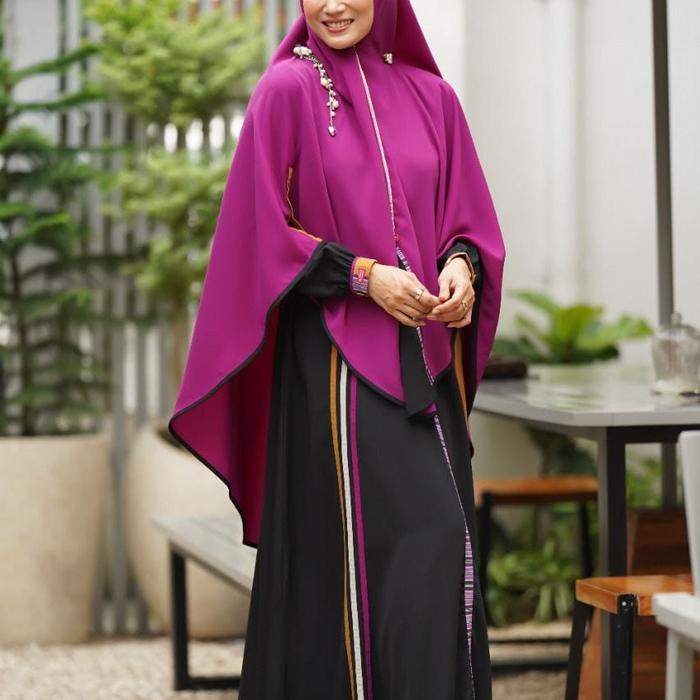 Gamis Set Aulia Arsyila Burgundy Aulia fashion