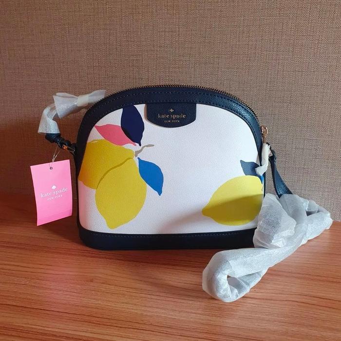 Sylvia Large Dome Crossbody Lemon White Multi