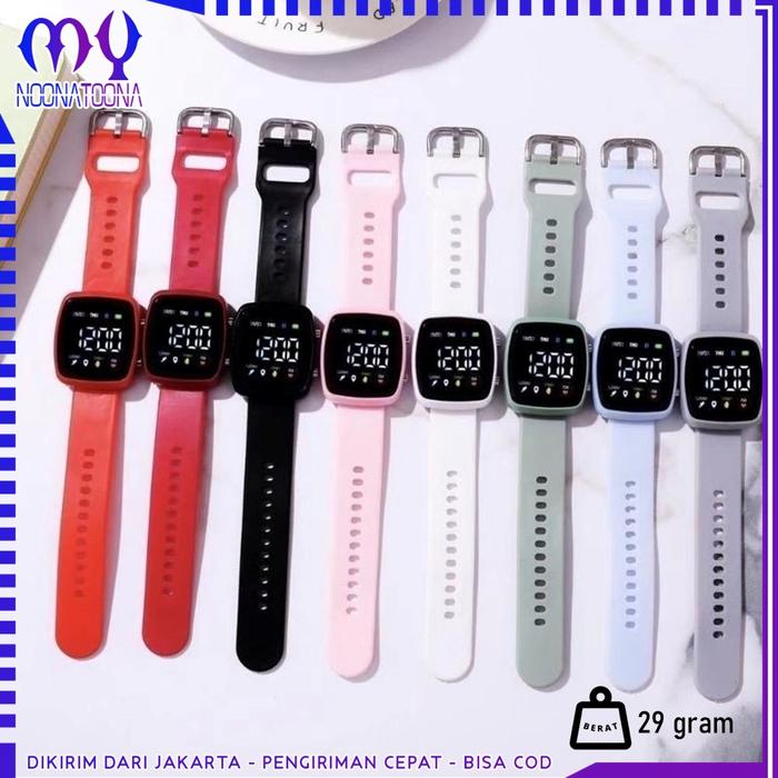 Jam Tangan Digital LED Rubber Jam Pria Wanita 6809 Strap Rubber