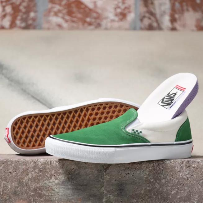 VANS SLIP ON PRO SKATE JUNIPER WHITE GREEN BNIB ORIGINAL
