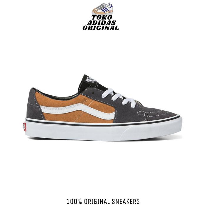 SEPATU SNEAKERS VANS SK8 LOW CHARCOAL KHAKI ORIGINAL RESMI NAVYA