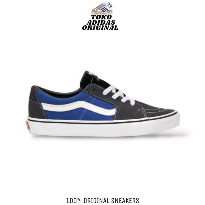 SEPATU SNEAKERS VANS SK8 LOW CHARCOAL BLUE ORIGINAL RESMI NAVYA