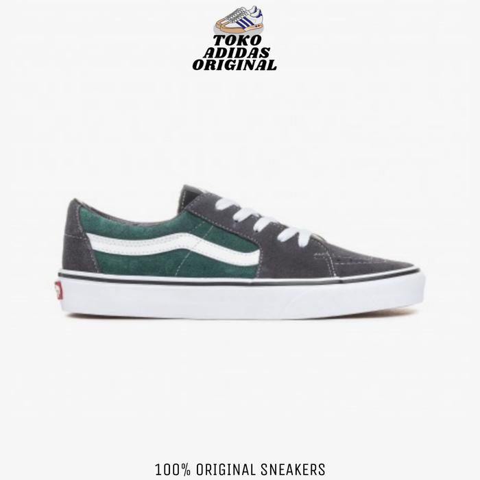 SEPATU SNEAKERS VANS SK8 LOW CHARCOAL GREEN ORIGINAL RESMI NAVYA