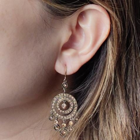 Classic Monet Champagne Chandelier Earrings Anting Wanita A527