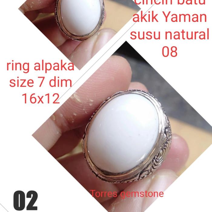 cincin batu akik yaman susu natural 08
