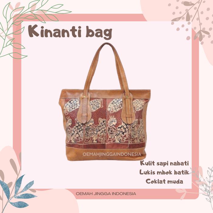 jinggajogja TAS WANITA BOTTEGA HANDLE KATE LUKIS MBOK BATIK KULIT SAPI