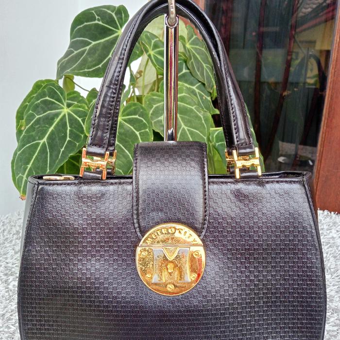 SECOND -TAS BRANDED - METROCITY - KULIT -HITAM - ADA TAG - MULUS