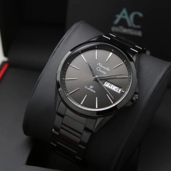 Jam Tangan Alexandre Christie Pria Original AC8592 Black
