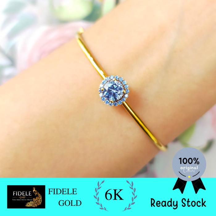 Gelang biru soliter mata emas 300 kekinian style korea gelang emas