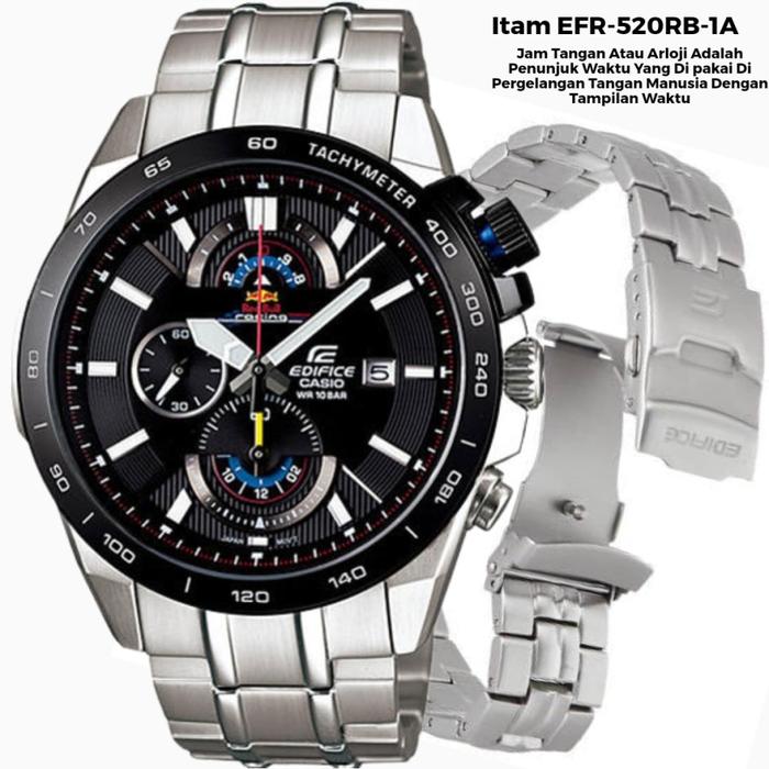 Jam Tangan Casio Edifice EFR-520 Racing Edition Stainless Silver