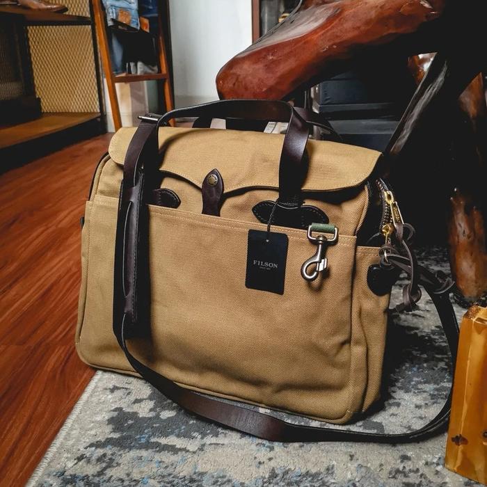Filson Rugged Twill Briefcase Tan Original Authentic Made in USA