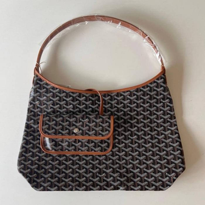 Original - Goyard Boheme Hobo Boho Shoulder Bag Black Tan